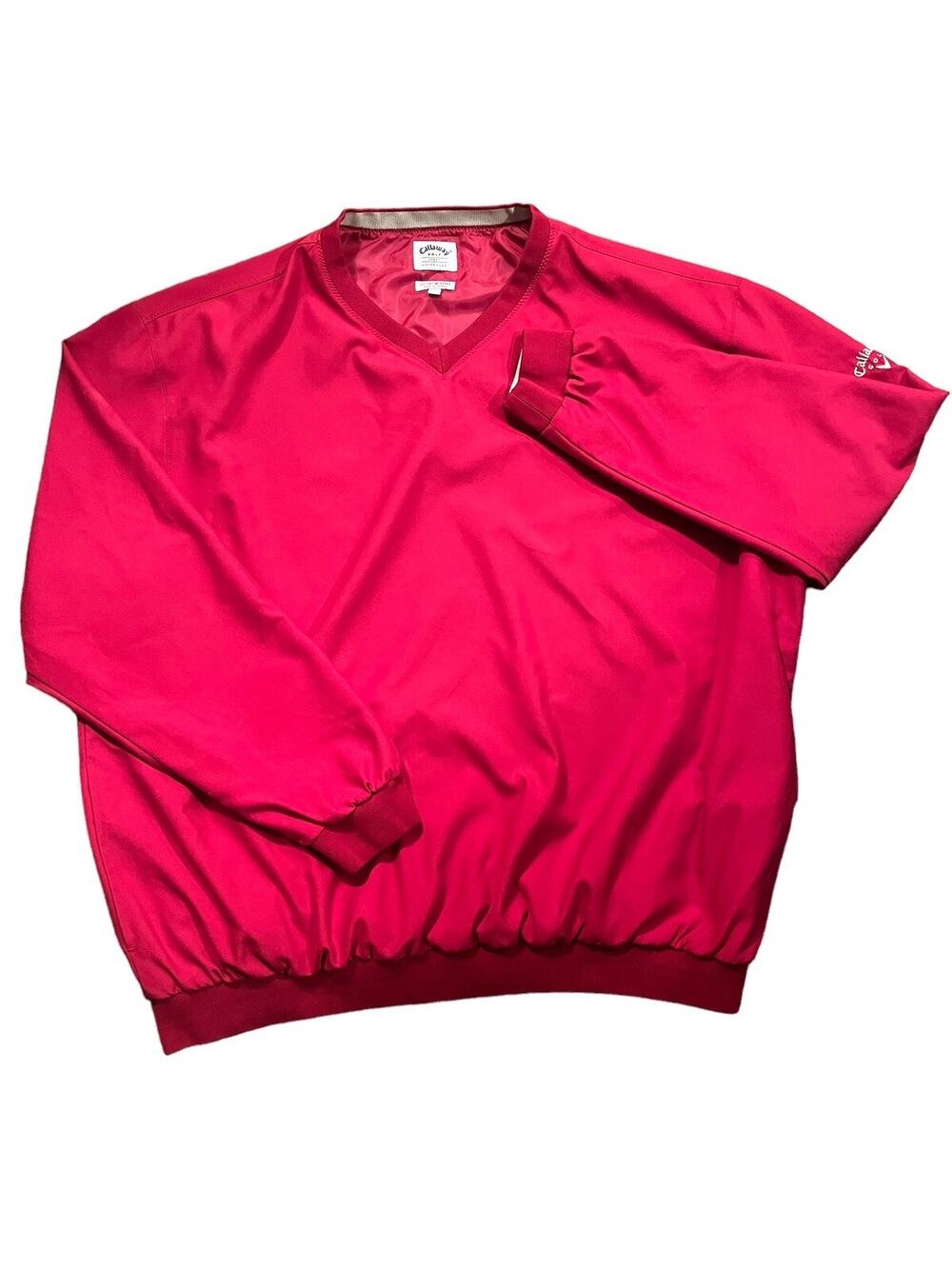 Callaway Golf Sport XXL Outerwear Red Brushed Microfiber Pullover V-Neck Men's